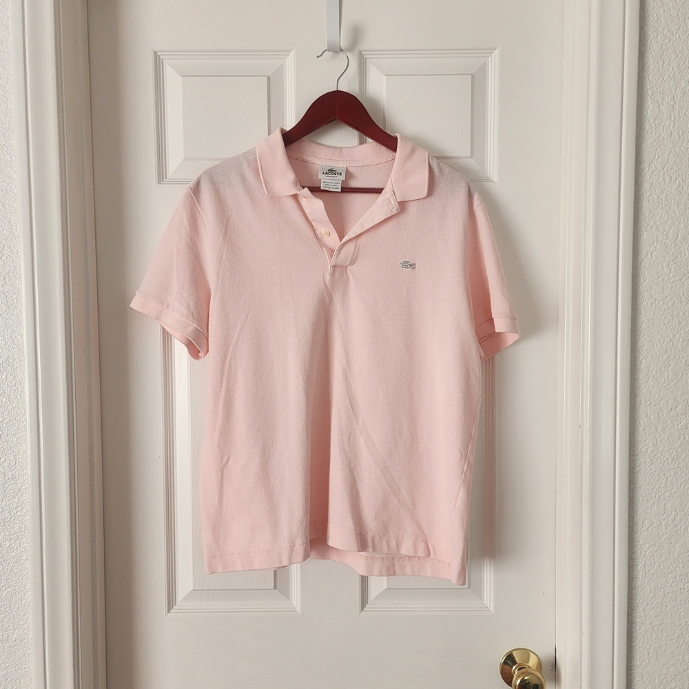 Lacoste Light Pink 100% Cotton Polo Shirt - Smart Casual, Preppy, Minimalist!